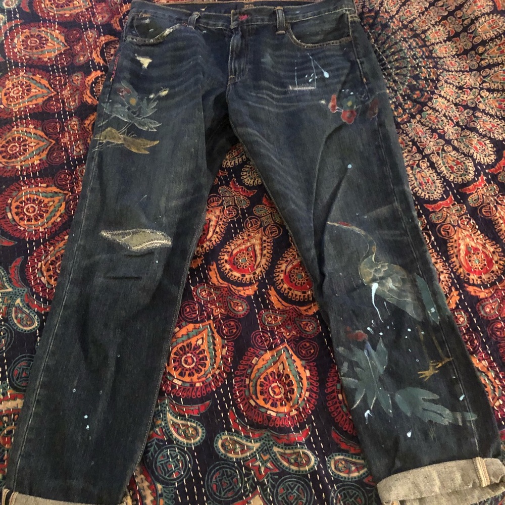 Polo Ralph Lauren The Astor Slim Boyfriend Painted Jeans